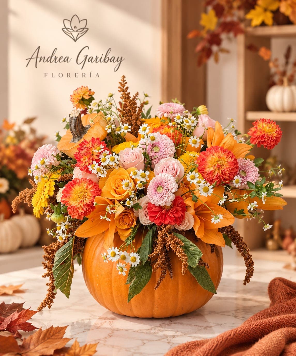 OTOÑO BONITO | Diseño Floral en Calabaza | Colección La Vida Florece — Otoño Bonito – Hay estaciones que merecen florecer
El otoño también puede ser romántico, alegre y extraordina